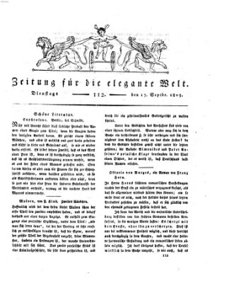 Zeitung für die elegante Welt Dienstag 17. September 1805