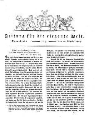 Zeitung für die elegante Welt Samstag 21. September 1805