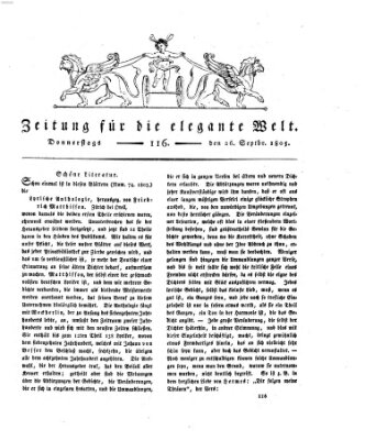 Zeitung für die elegante Welt Donnerstag 26. September 1805