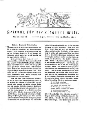 Zeitung für die elegante Welt Samstag 23. November 1805