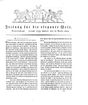 Zeitung für die elegante Welt Donnerstag 28. November 1805