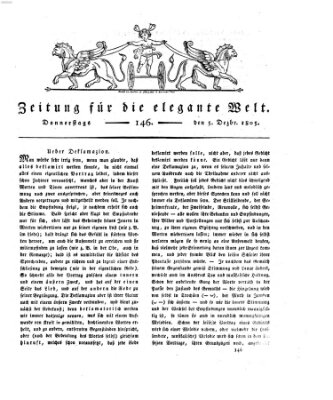 Zeitung für die elegante Welt Donnerstag 5. Dezember 1805