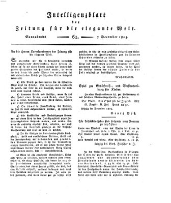 Zeitung für die elegante Welt Samstag 7. Dezember 1805