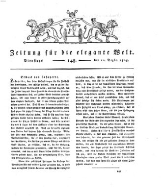 Zeitung für die elegante Welt Dienstag 10. Dezember 1805