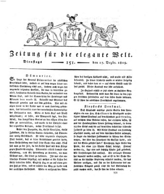 Zeitung für die elegante Welt Dienstag 17. Dezember 1805