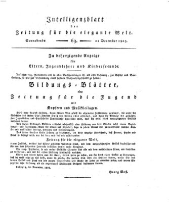 Zeitung für die elegante Welt Samstag 21. Dezember 1805