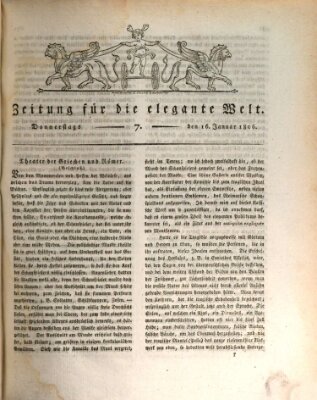 Zeitung für die elegante Welt Donnerstag 16. Januar 1806