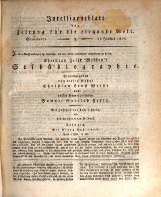 Zeitung für die elegante Welt Samstag 18. Januar 1806