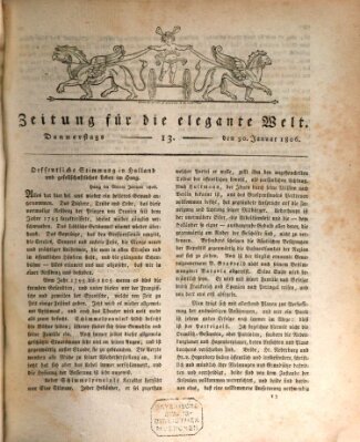 Zeitung für die elegante Welt Donnerstag 30. Januar 1806