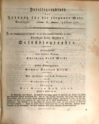 Zeitung für die elegante Welt Samstag 8. Februar 1806