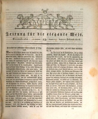 Zeitung für die elegante Welt Samstag 22. Februar 1806