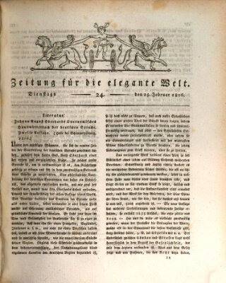 Zeitung für die elegante Welt Dienstag 25. Februar 1806