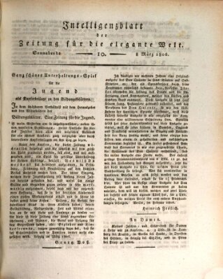 Zeitung für die elegante Welt Samstag 8. März 1806