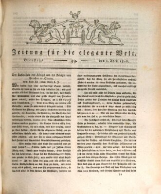 Zeitung für die elegante Welt Dienstag 1. April 1806