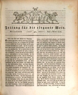 Zeitung für die elegante Welt Samstag 5. April 1806