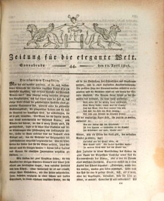 Zeitung für die elegante Welt Samstag 12. April 1806