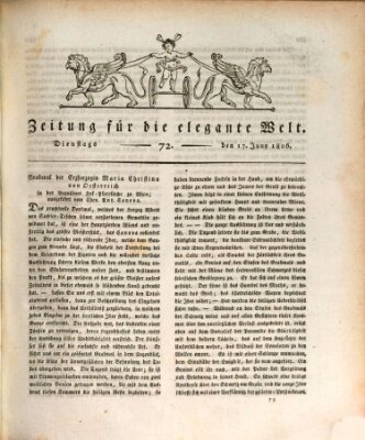 Zeitung für die elegante Welt Dienstag 17. Juni 1806