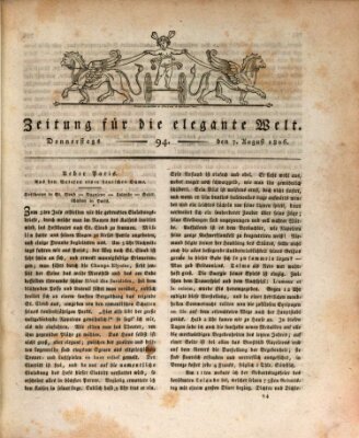 Zeitung für die elegante Welt Donnerstag 7. August 1806