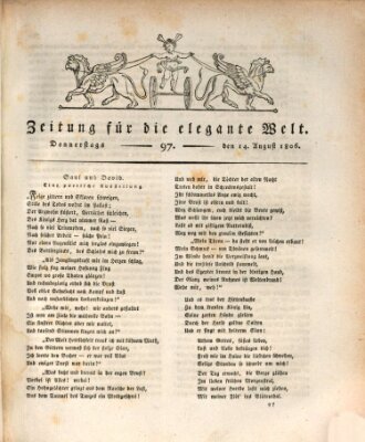 Zeitung für die elegante Welt Donnerstag 14. August 1806