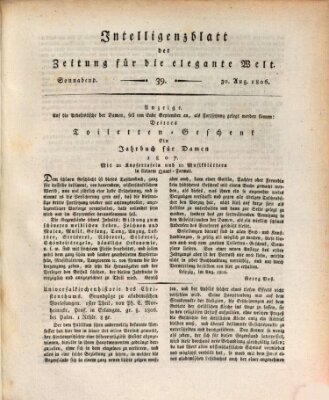 Zeitung für die elegante Welt Samstag 30. August 1806