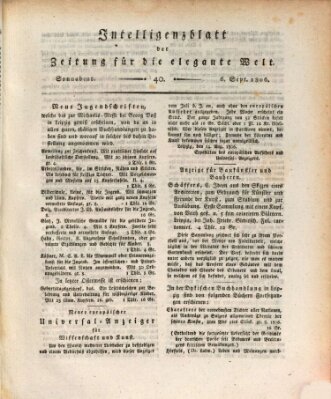 Zeitung für die elegante Welt Samstag 6. September 1806