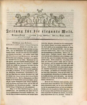 Zeitung für die elegante Welt Donnerstag 25. September 1806