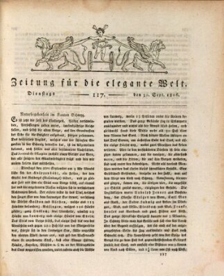 Zeitung für die elegante Welt Dienstag 30. September 1806