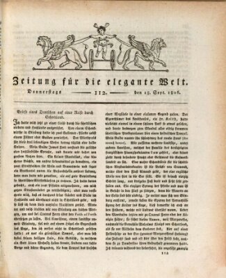 Zeitung für die elegante Welt Donnerstag 18. September 1806