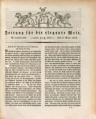 Zeitung für die elegante Welt Samstag 20. September 1806