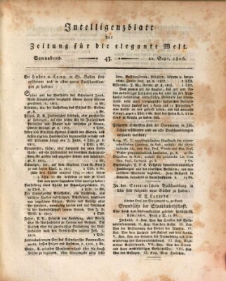 Zeitung für die elegante Welt Samstag 20. September 1806