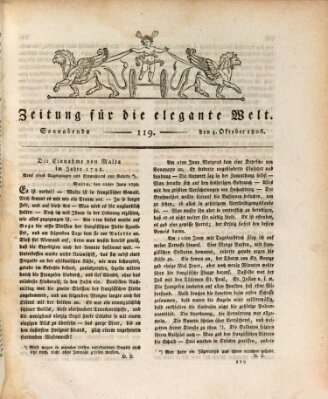 Zeitung für die elegante Welt Samstag 4. Oktober 1806