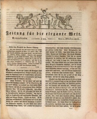 Zeitung für die elegante Welt Samstag 11. Oktober 1806