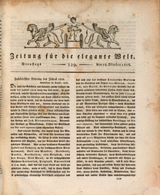 Zeitung für die elegante Welt Dienstag 28. Oktober 1806