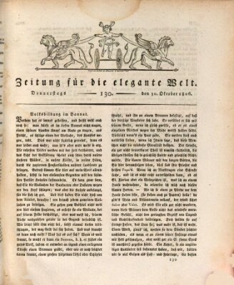 Zeitung für die elegante Welt Donnerstag 30. Oktober 1806