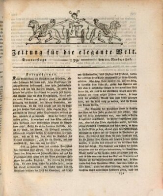 Zeitung für die elegante Welt Donnerstag 20. November 1806