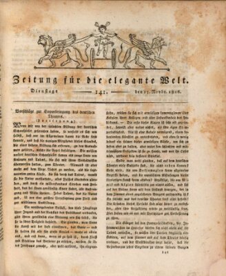 Zeitung für die elegante Welt Dienstag 25. November 1806