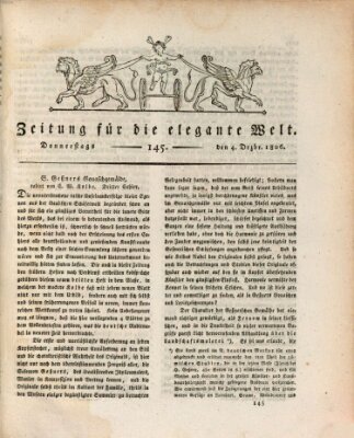 Zeitung für die elegante Welt Donnerstag 4. Dezember 1806