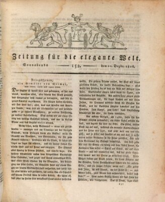 Zeitung für die elegante Welt Samstag 20. Dezember 1806