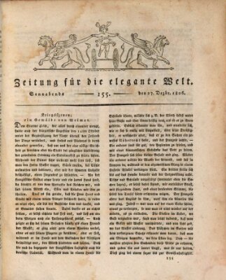 Zeitung für die elegante Welt Samstag 27. Dezember 1806