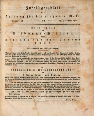 Zeitung für die elegante Welt Samstag 27. Dezember 1806