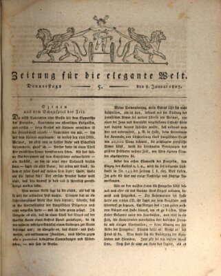 Zeitung für die elegante Welt Donnerstag 8. Januar 1807