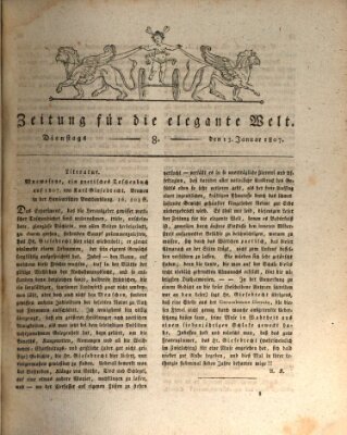 Zeitung für die elegante Welt Dienstag 13. Januar 1807