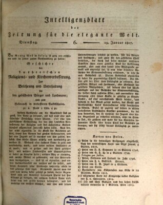 Zeitung für die elegante Welt Montag 19. Januar 1807