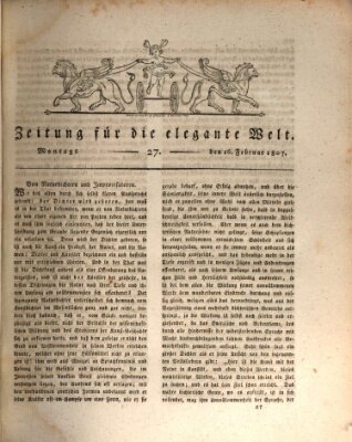 Zeitung für die elegante Welt Montag 16. Februar 1807