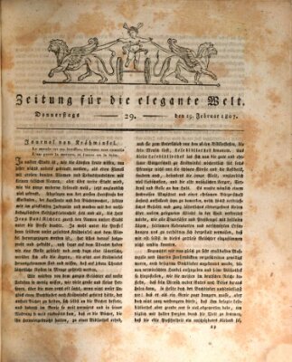 Zeitung für die elegante Welt Donnerstag 19. Februar 1807