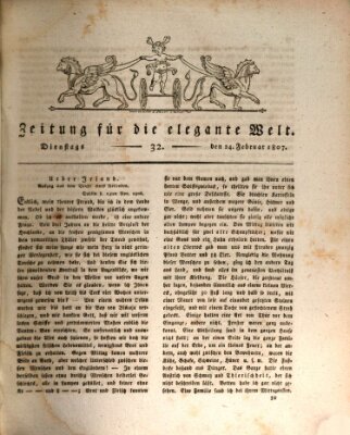 Zeitung für die elegante Welt Dienstag 24. Februar 1807