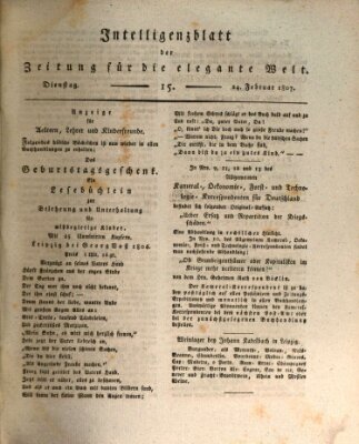 Zeitung für die elegante Welt Dienstag 24. Februar 1807