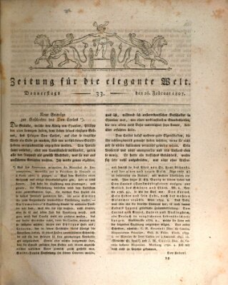 Zeitung für die elegante Welt Donnerstag 26. Februar 1807