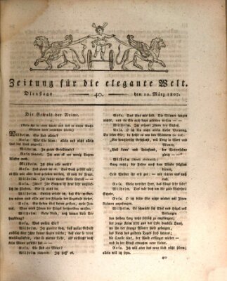 Zeitung für die elegante Welt Dienstag 10. März 1807