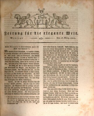 Zeitung für die elegante Welt Montag 16. März 1807